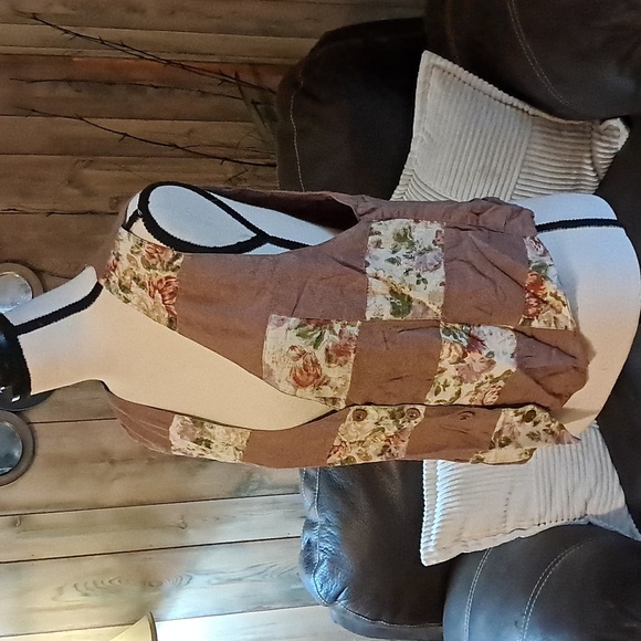 Women Boho Floral Patchwork Linen Vest Linen Blend Size M - Picture 3 of 8